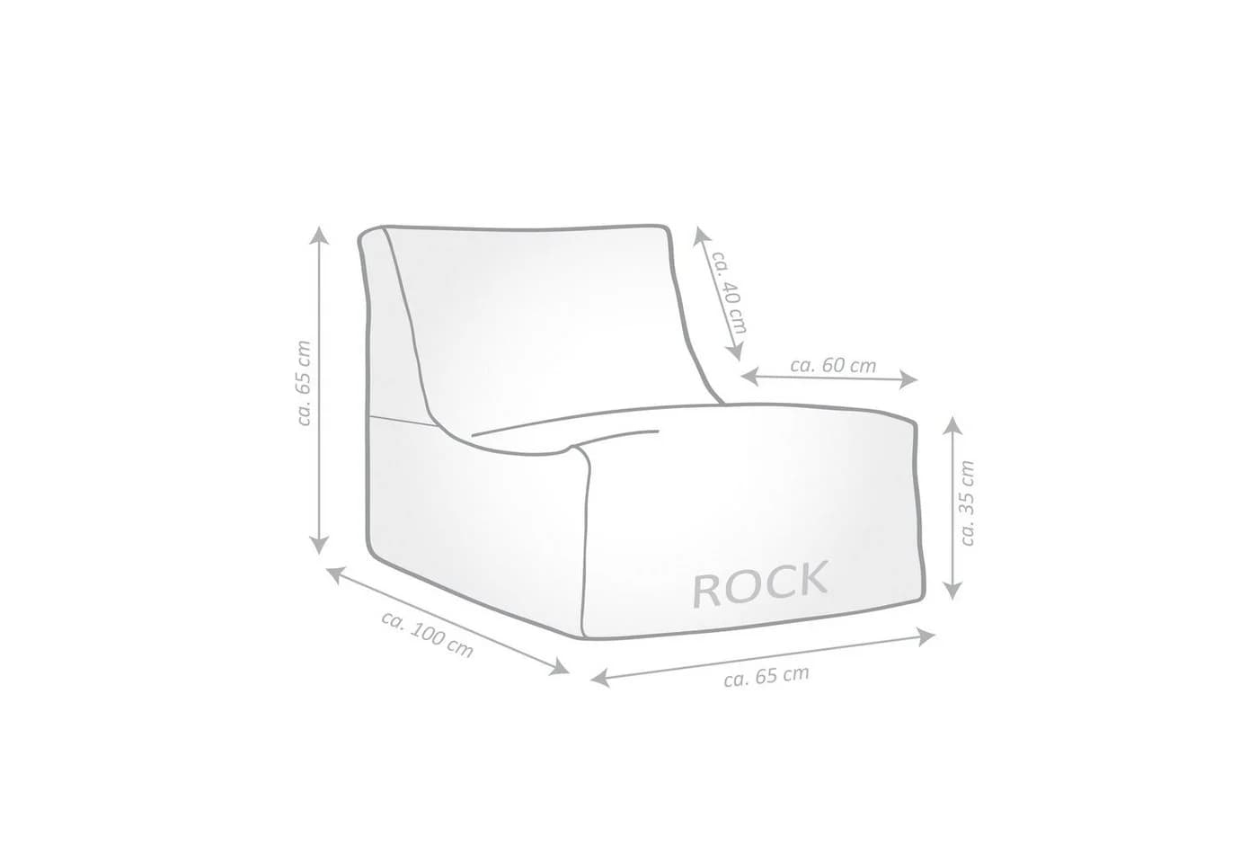 Magma Heimtex Sitzsack SANTORIN Rock Outdoor Grün/Weiß Polypropylen