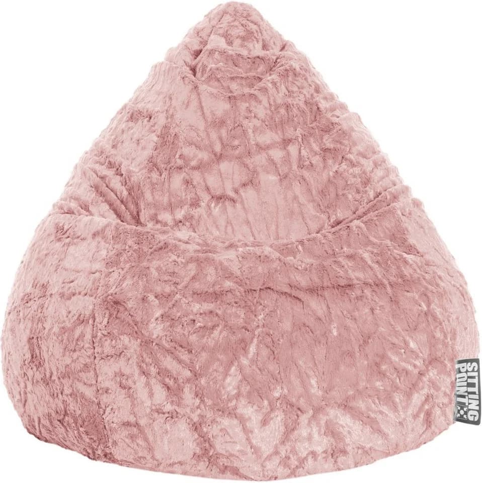 MAGMA BeanBag FLUFFY L Sitzsack Rosa Uni Webplüsch - Bild 2