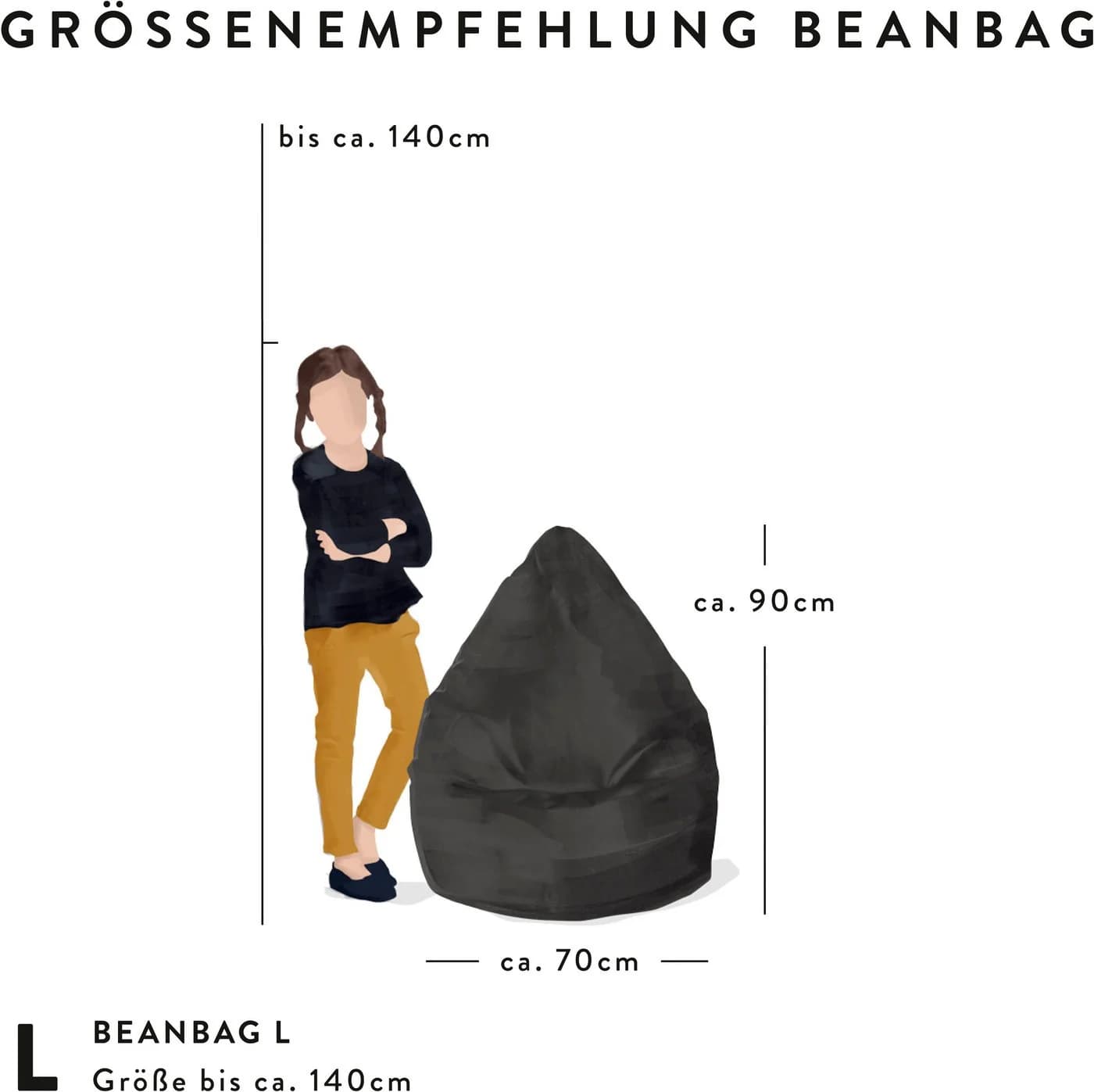 MAGMA BeanBag FLUFFY L Sitzsack Rosa Uni Webplüsch - Bild 5