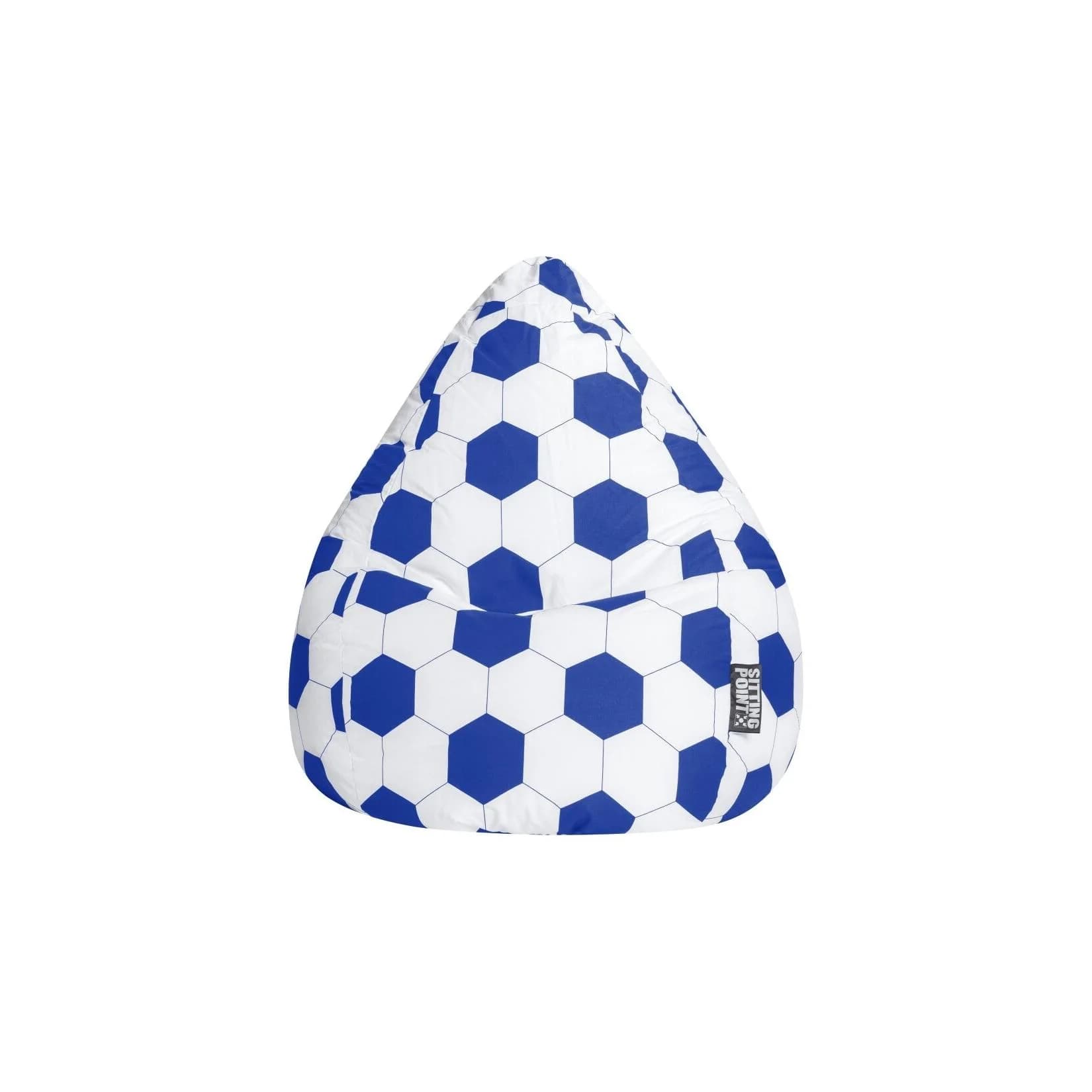 BeanBag FANKURVE XL blau-weiß Fußball-Design Sitzsack