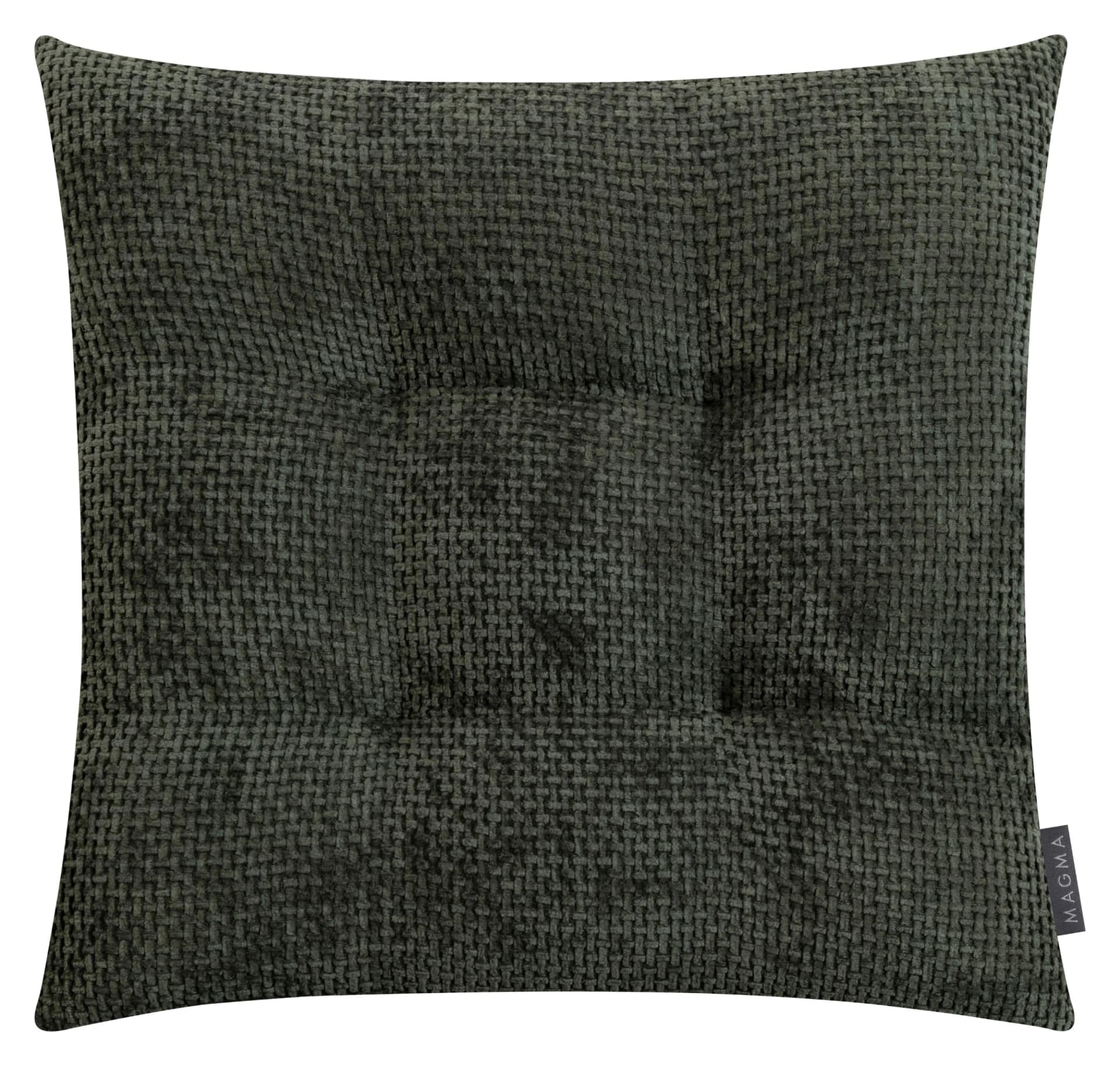 Stuhlkissen aus Polyester und Chenille in Dunkelgrün