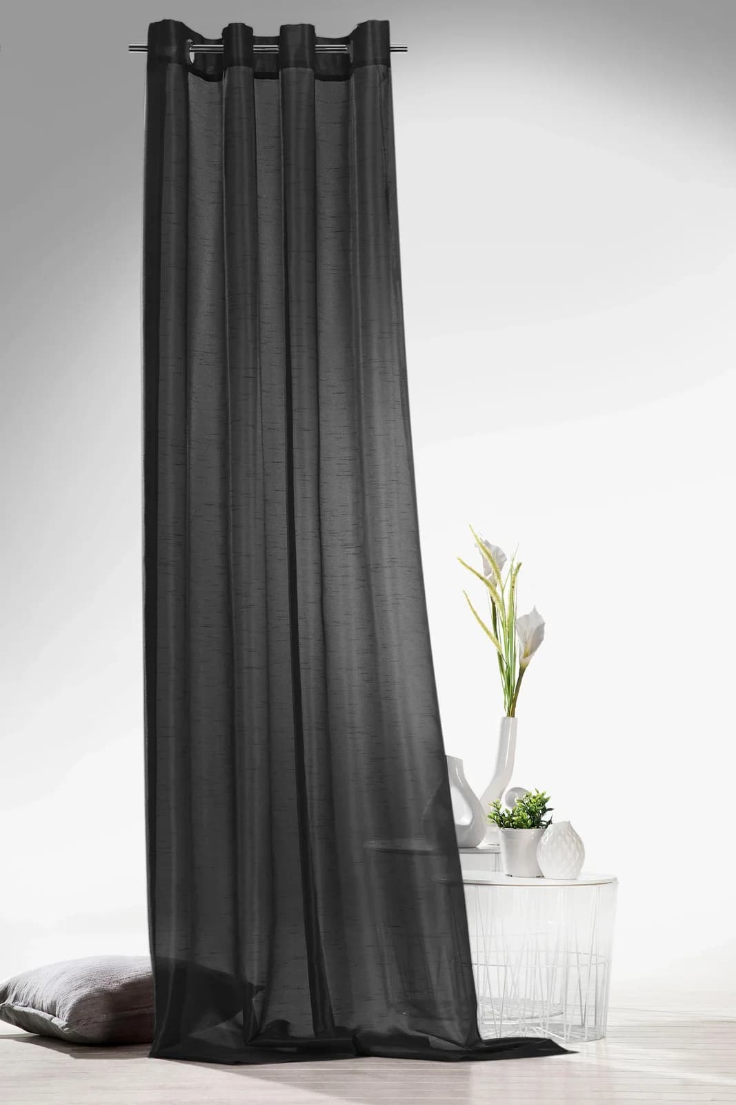 WECKBRODT Vorhang Klara Grau Wildseiten-Optik 140x245cm