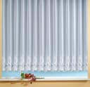 heimtexland Gardine Store Vorhang Weiß Jacquard Blumenbordüre Bild 1
