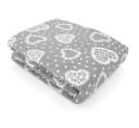 Wohndecke Kuscheldecke Herzen Flanell Sofadecke Landhaus heimtexland Grau Bild 1