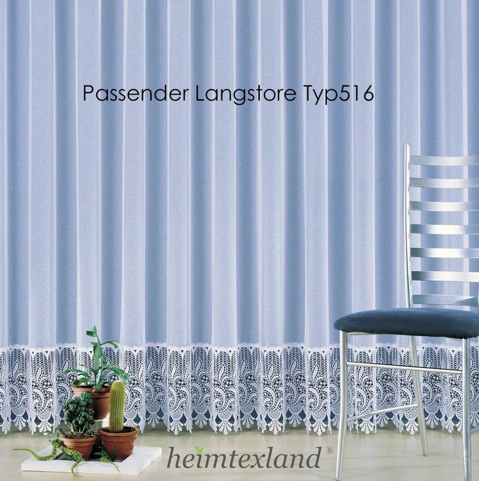 heimtexland Gardine Stores Vorhang Makramee Sockel Borte weiß Typ516 - Bild 5