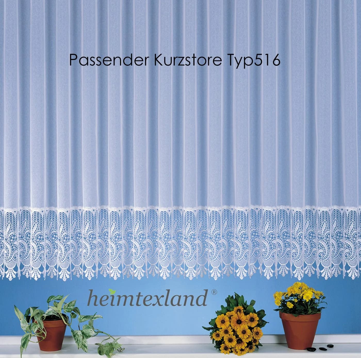 heimtexland Gardine Stores Vorhang Makramee Sockel Borte weiß Typ516 Kräuselband - Bild 5