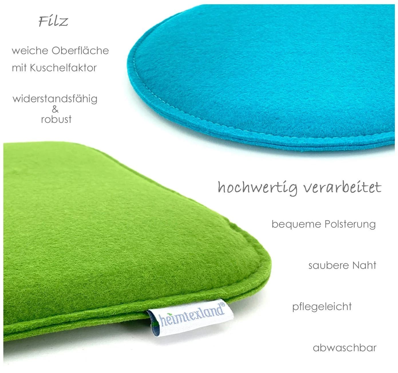 heimtexland Filz Sitzauflage Grau 35cm Rund/Eckig Indoor Outdoor - Bild 4