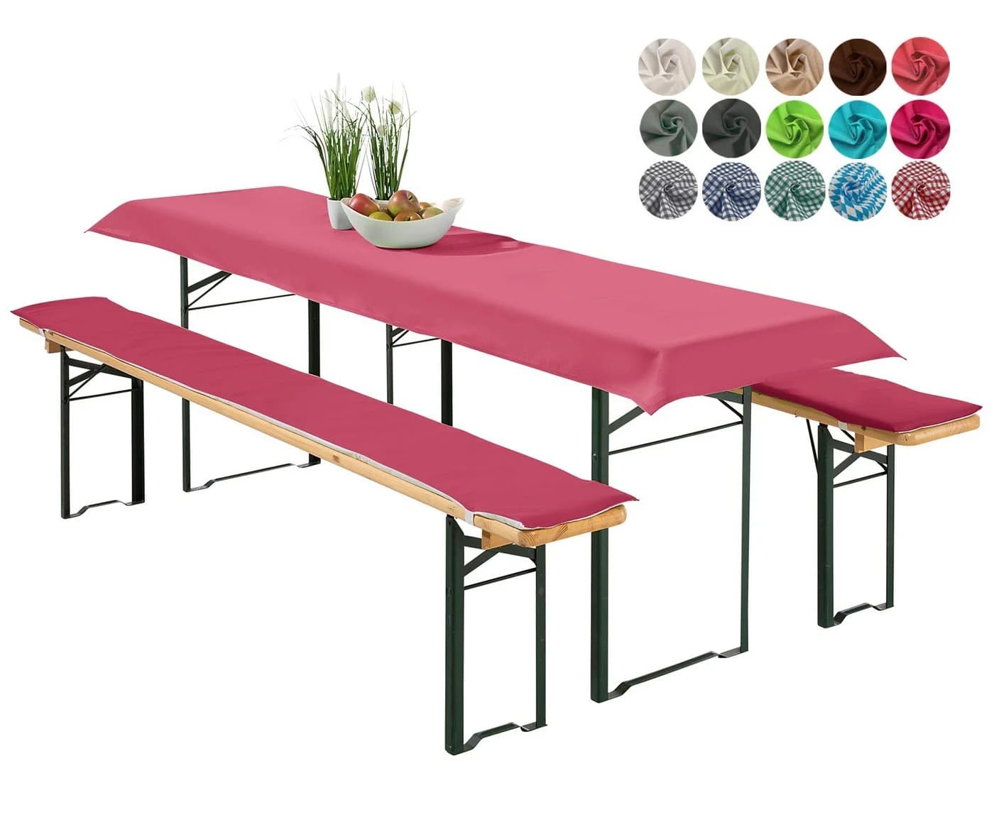 heimtexland Hussen-Set Bierzeltgarnitur 3-tlg. Rosa Polyester/Baumwolle - Bild 2