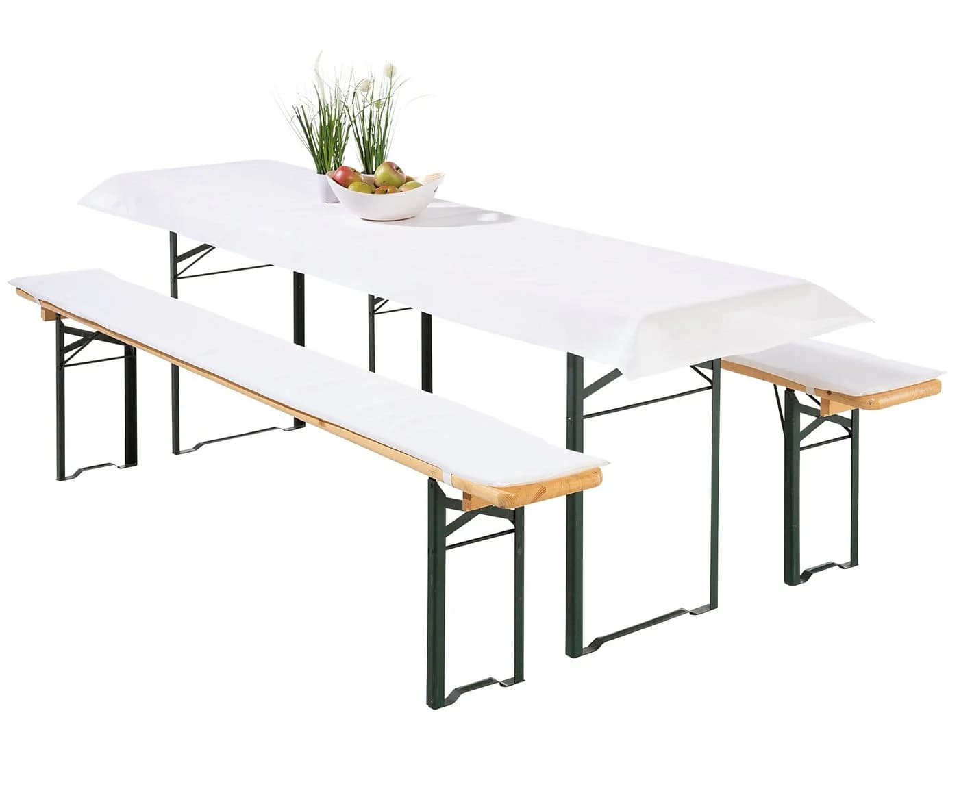 heimtexland Hussen-Set Bierzeltgarnitur 3-tlg Weiß Polycotton