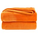 heimtexland Wohndecke Premium Super Soft Flanell Kuscheldecke Orange Bild 2