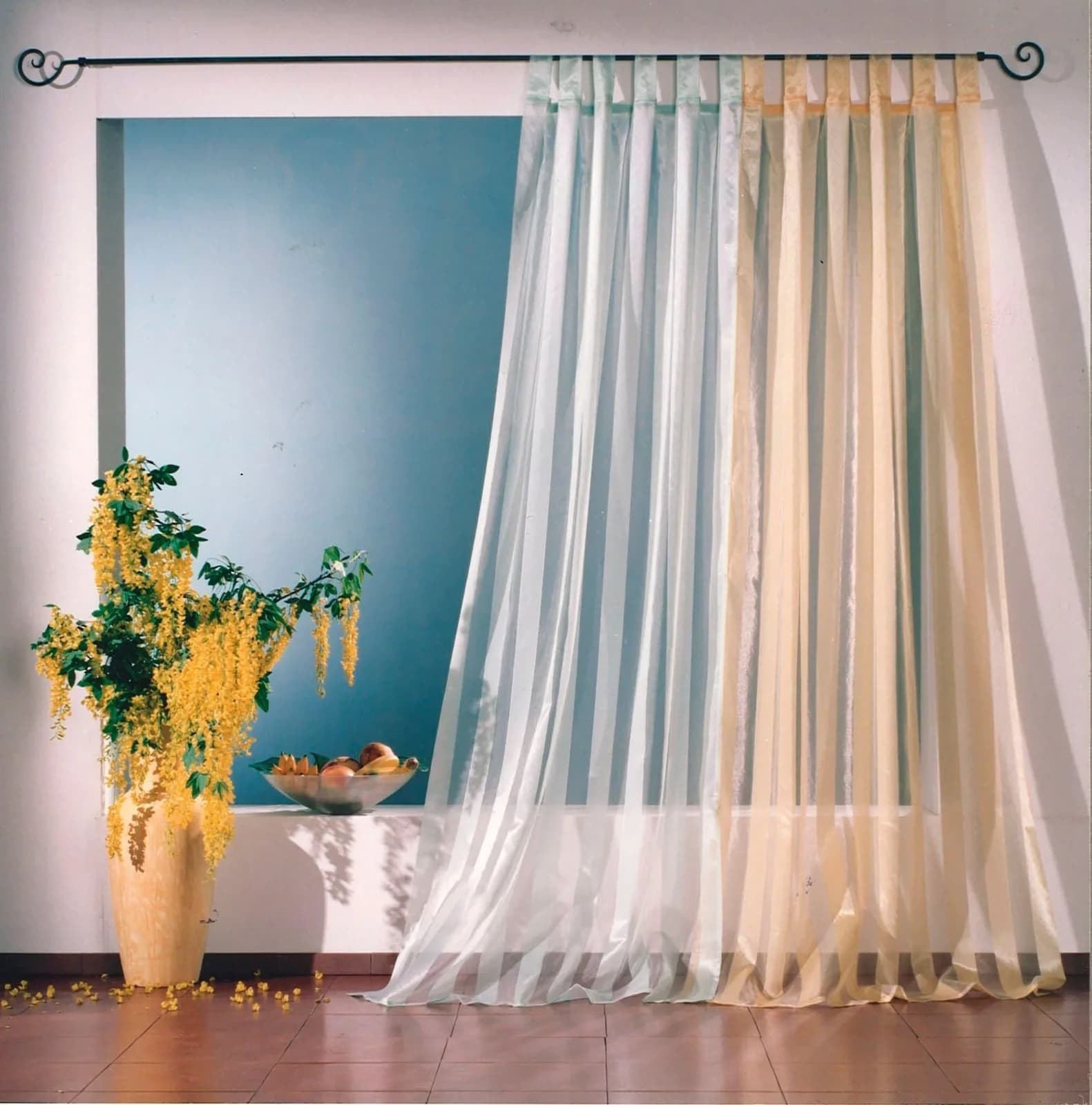 WECKBRODT Vorhang Lara Gelb Organza Gardine 110x245cm