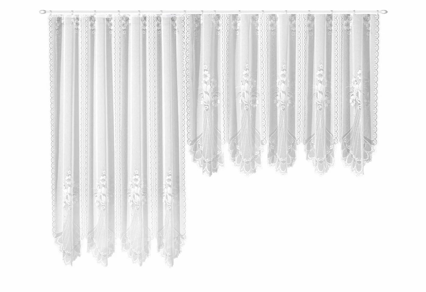 Weckbrodt Gardine Adria Weiß Jacquard Blumenbordüre
