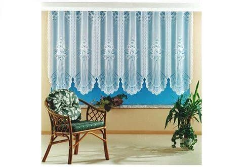 Weckbrodt Gardine Adria Weiß Jacquard Blumenbordüre - Bild 5