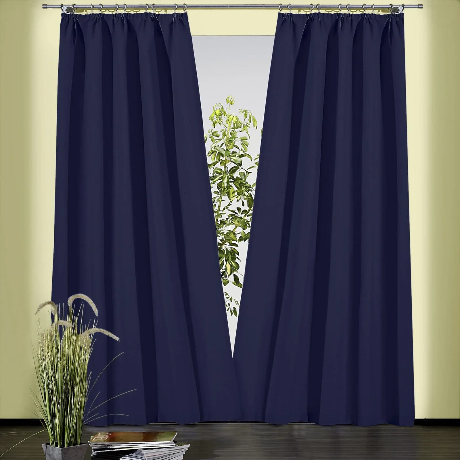 Weckbrodt-Gardinen Sento Dunkelblau Baumwolle Polyester