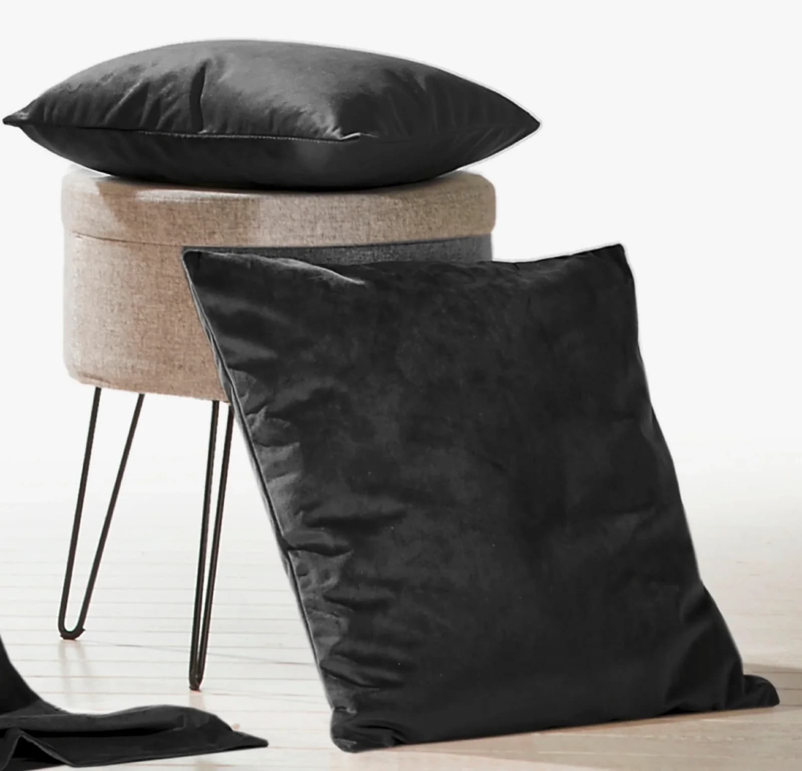Weckbrodt Dekokissen Valentin Schwarz Velour-Samt 50x50 cm