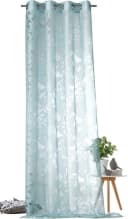 WECKBRODT Shorty Vorhang Pastellblau Vögel Motiv Ösen Bild 2