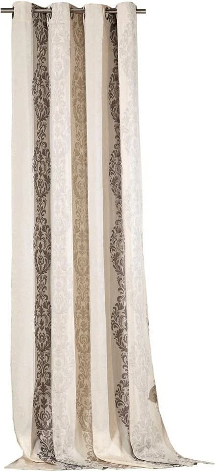 WECKBRODT Vorhang Barock Beige Jacquard blickdicht Ösen - Bild 2