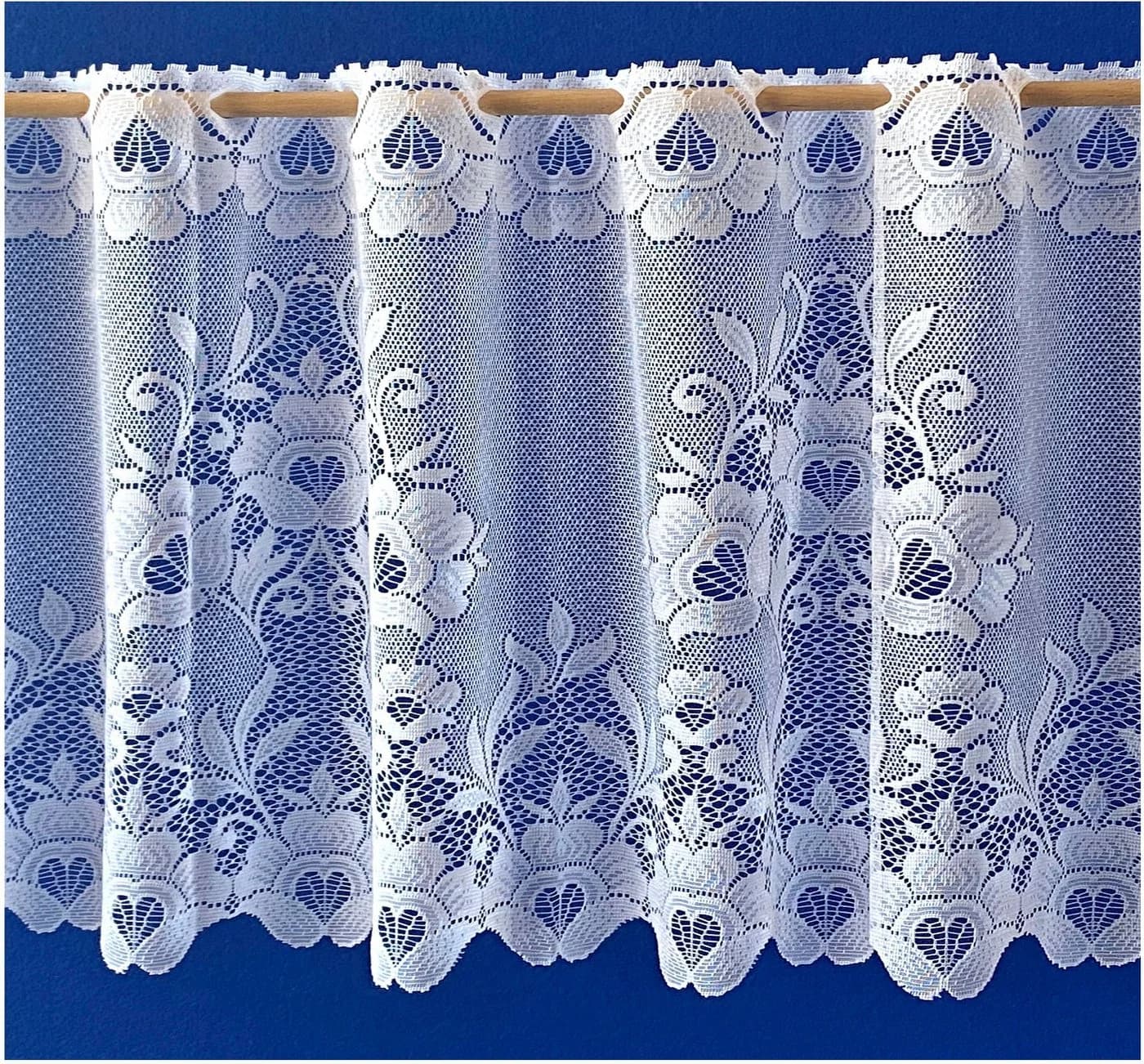 Weckbrodt Scheibengardine Marburg Weiß Floral Jacquard - Bild 3