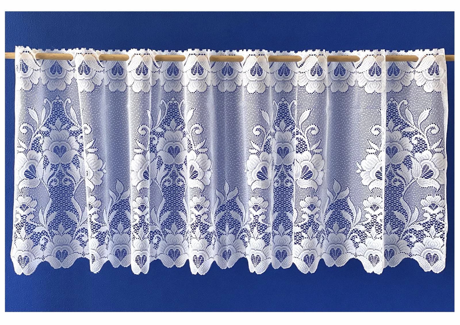 Weckbrodt Scheibengardine Marburg Weiß Floral Jacquard - Bild 4