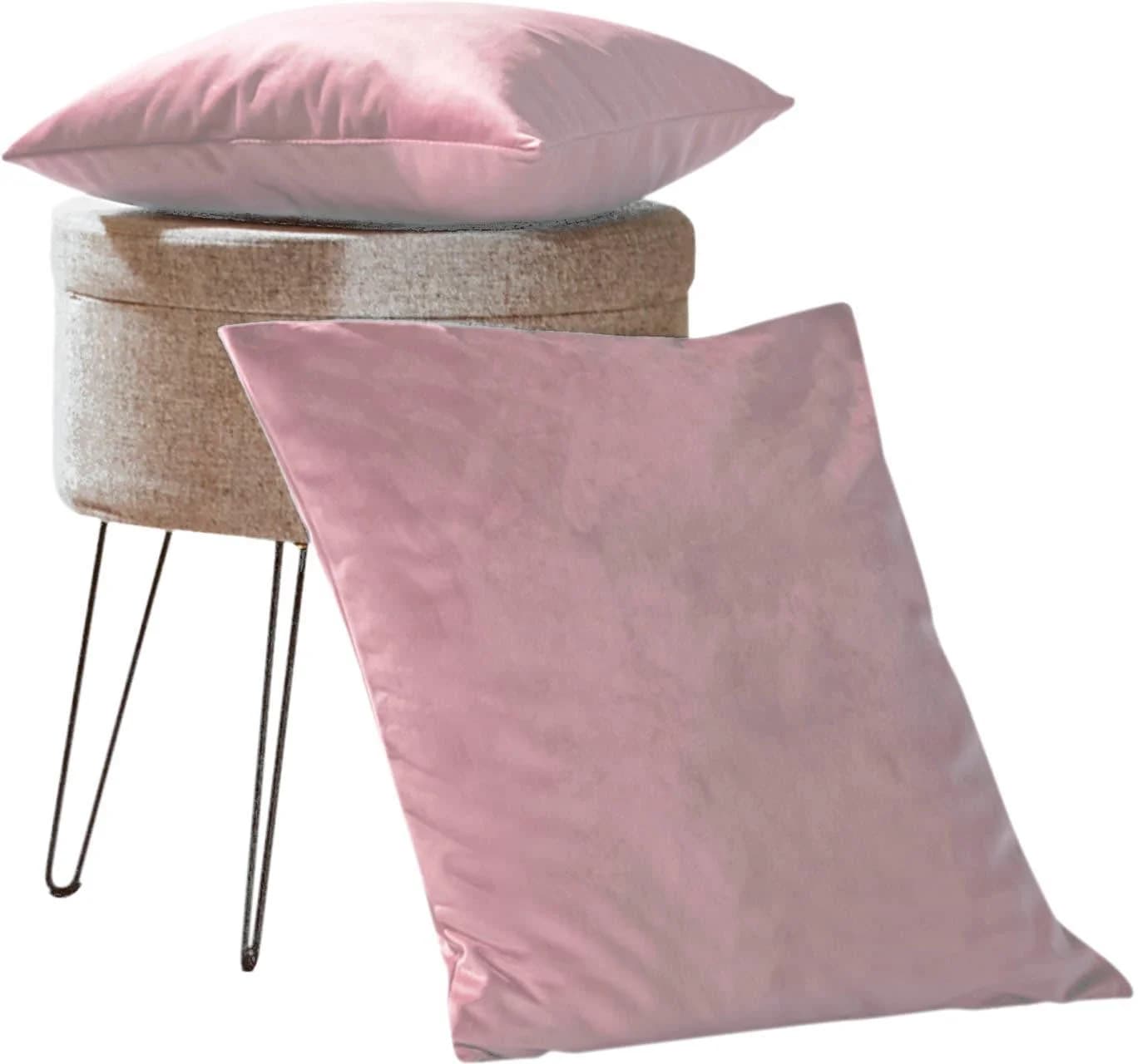 Weckbrodt Dekokissen Valentin Altrosa Velour-Samt 40x40cm - Bild 5