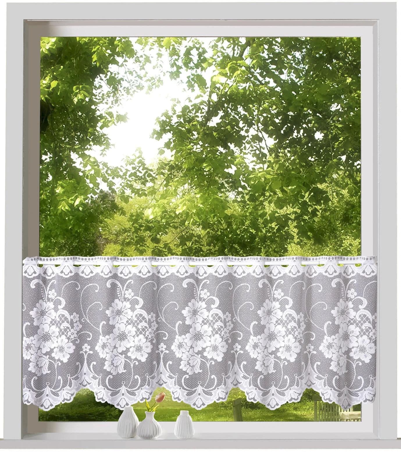 Scheibengardine Weckbrodt Mantua Jacquard Weiß