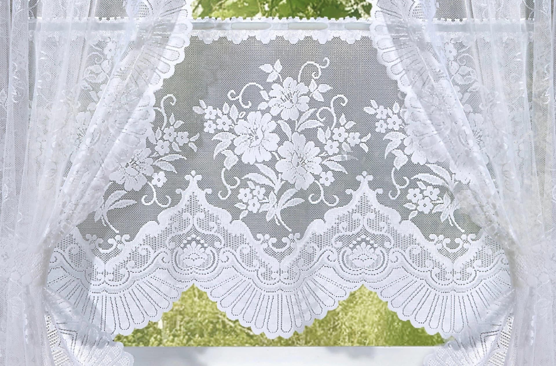 Scheibengardine WECKBRODT Siena Weiß Jacquard Polyester