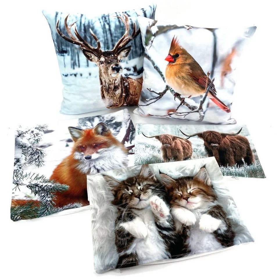 Weckbrodt Dekokissen Katzen Motiv 40x40cm Polyester