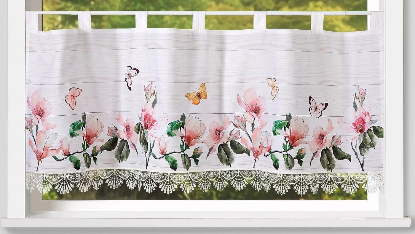 Weckbrodt Scheibengardine Thalia Bunt Floral Makramee