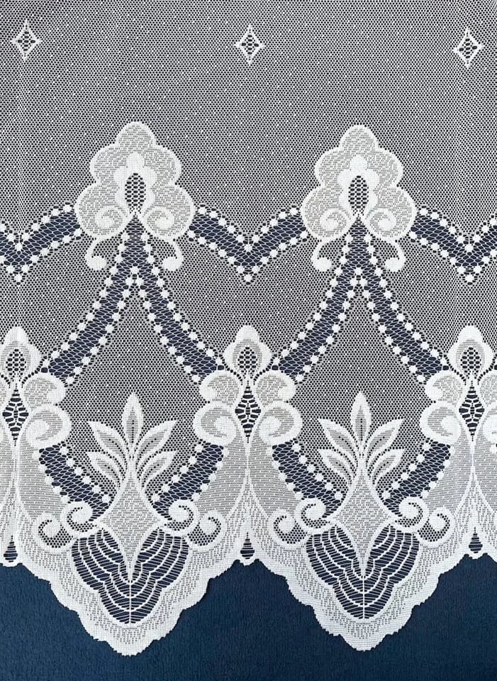 Weckbrodt Gardine Weimar Weiß Jacquard Floral Halbtransparent - Bild 3