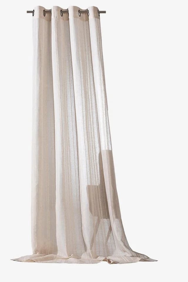 WECKBRODT Natural Linen Vorhang Beige Leinen-Optik