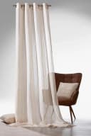 WECKBRODT Natural Linen Vorhang Beige Leinen-Optik Bild 2
