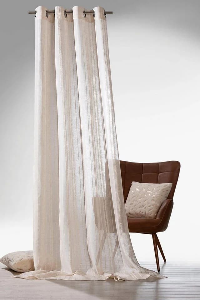 WECKBRODT Natural Linen Vorhang Beige Leinen-Optik - Bild 2