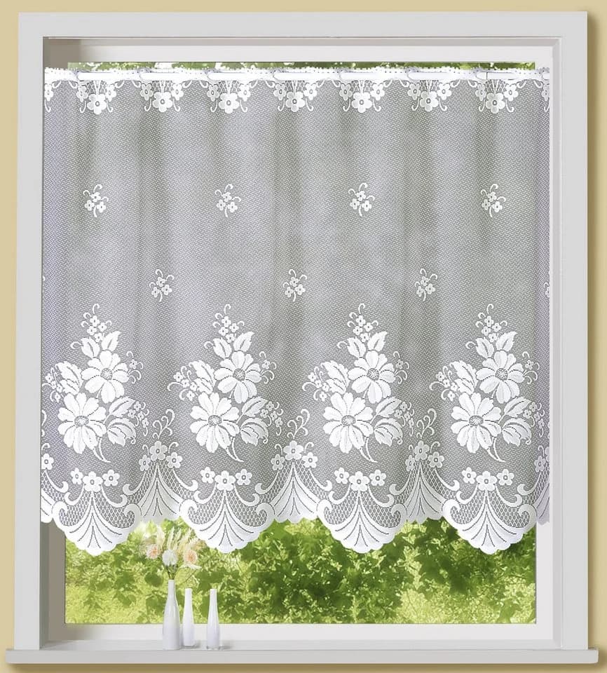 Weckbrodt Scheibengardine Mara Floral Jacquard Stangendurchzug