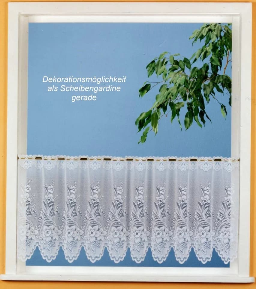 Scheibengardine WECKBRODT Ella Weiß Polyester Jacquardmuster