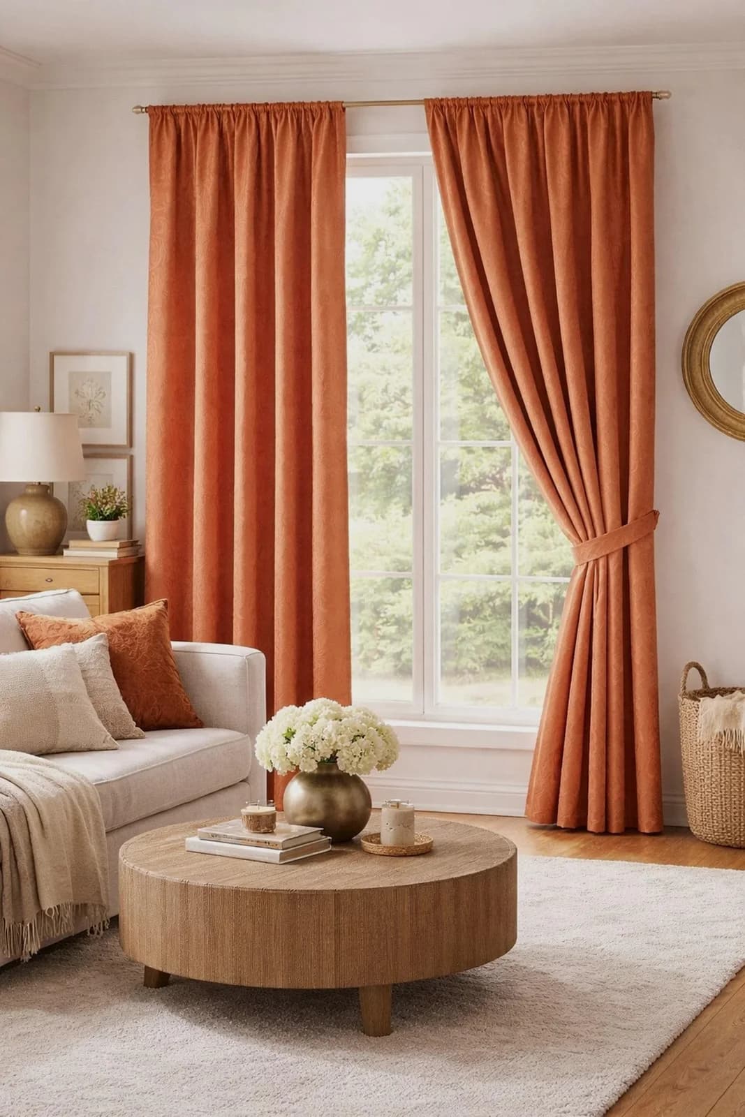 WECKBRODT Vorhang Modena Orange Jacquard blickdicht