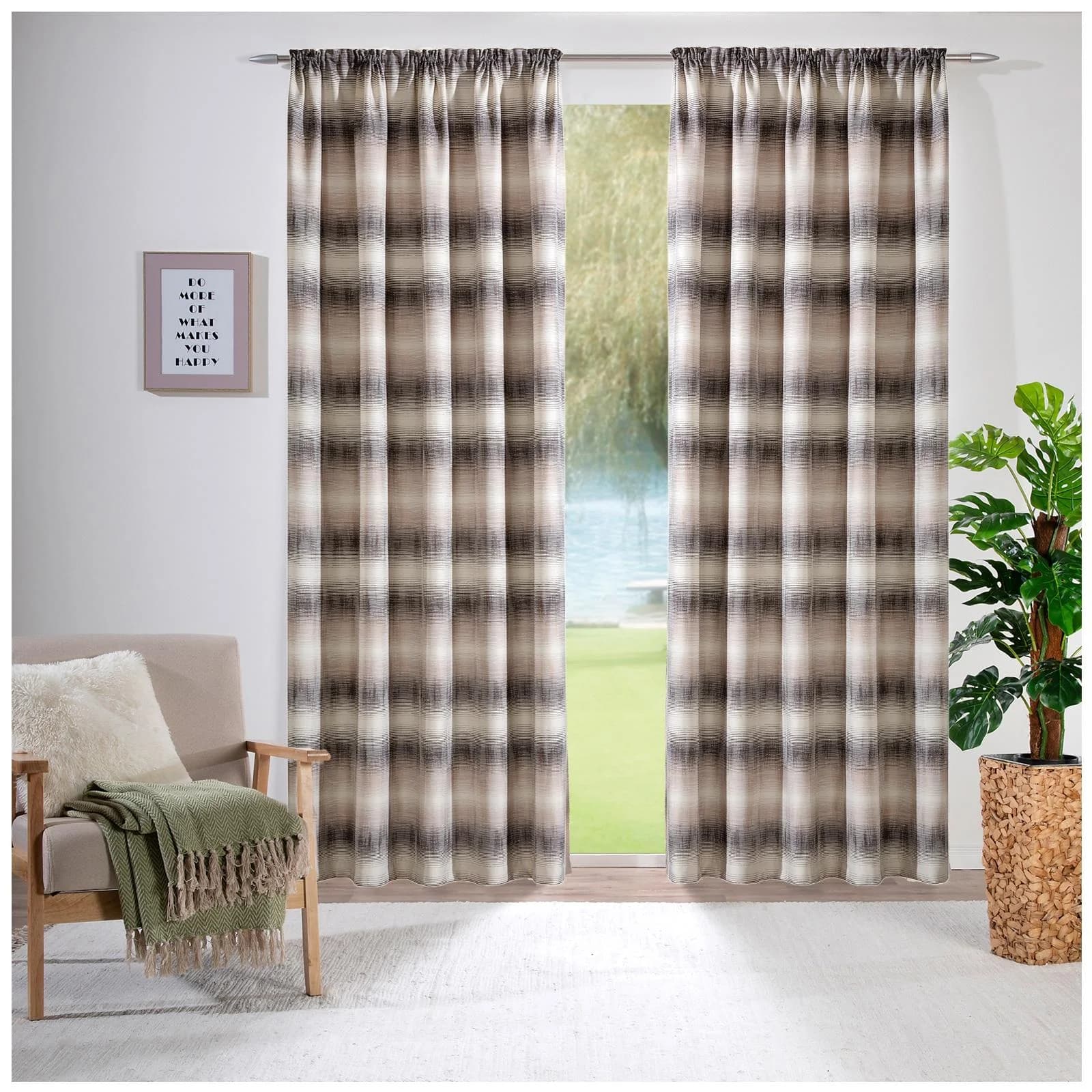 Weckbrodt Dekoschal Kilian Creme-Mocca 145x175cm Polyester blickdicht