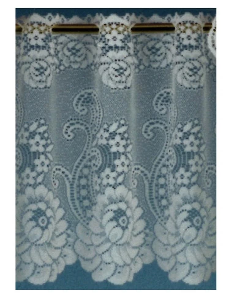 heimtexland Scheibengardine Jacquard Blumen Bordüre Stangendurchzug - Bild 3