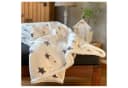 heimtexland Wohndecke Soft Flanell Sterne Kuscheldecke mit Sherpa Fell Creme Bild 1