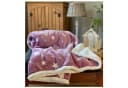 heimtexland Wohndecke Soft Flanell Sterne Kuscheldecke mit Sherpa Fell Rosa Bild 1