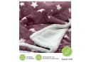 heimtexland Wohndecke Soft Flanell Sterne Kuscheldecke mit Sherpa Fell Rosa Bild 3