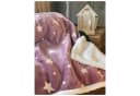 heimtexland Wohndecke Soft Flanell Sterne Kuscheldecke mit Sherpa Fell Rosa Bild 5
