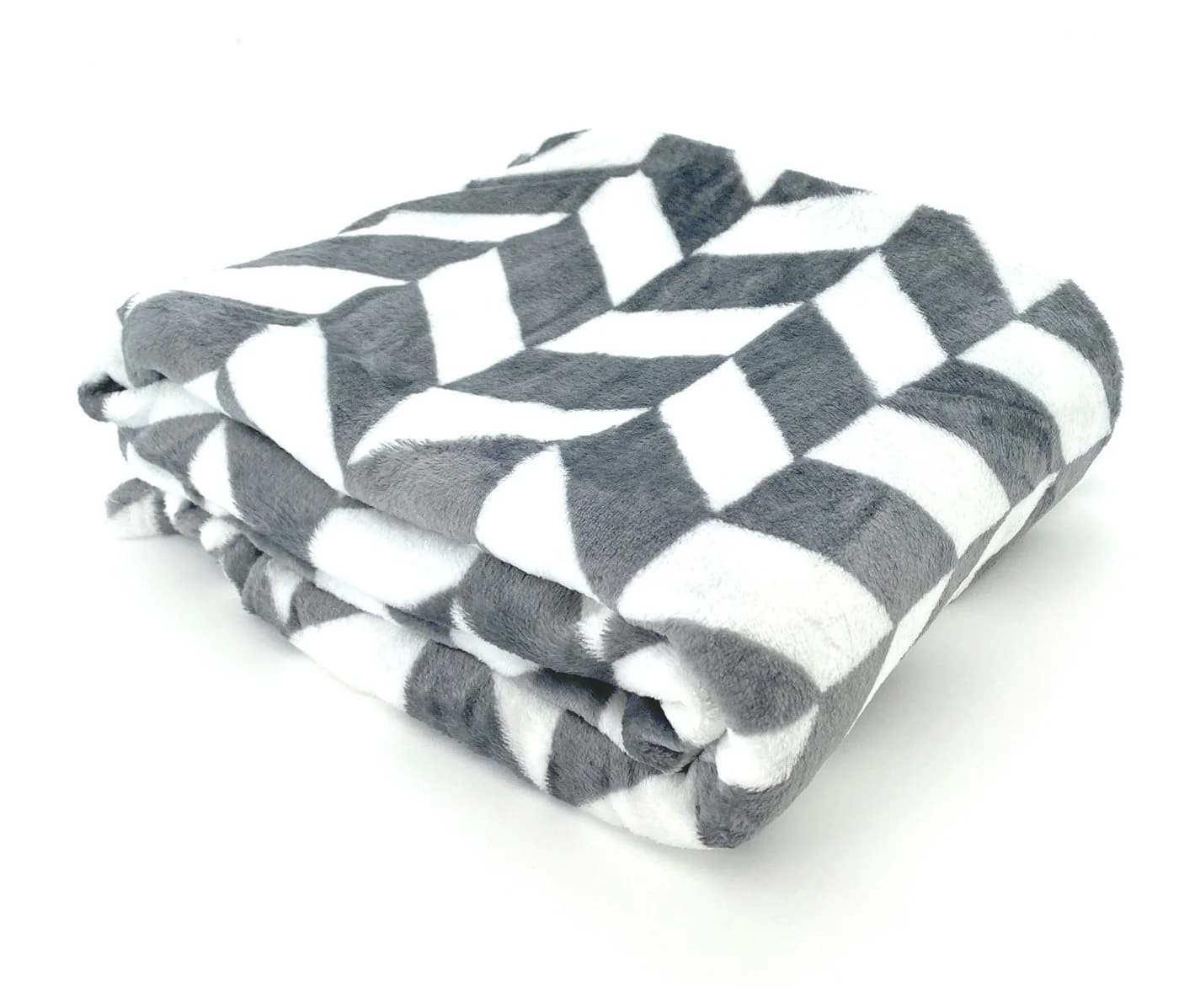 heimtexland Wohndecke Soft Flanell Kuscheldecke Chevron Raute Anthrazit - Bild 2