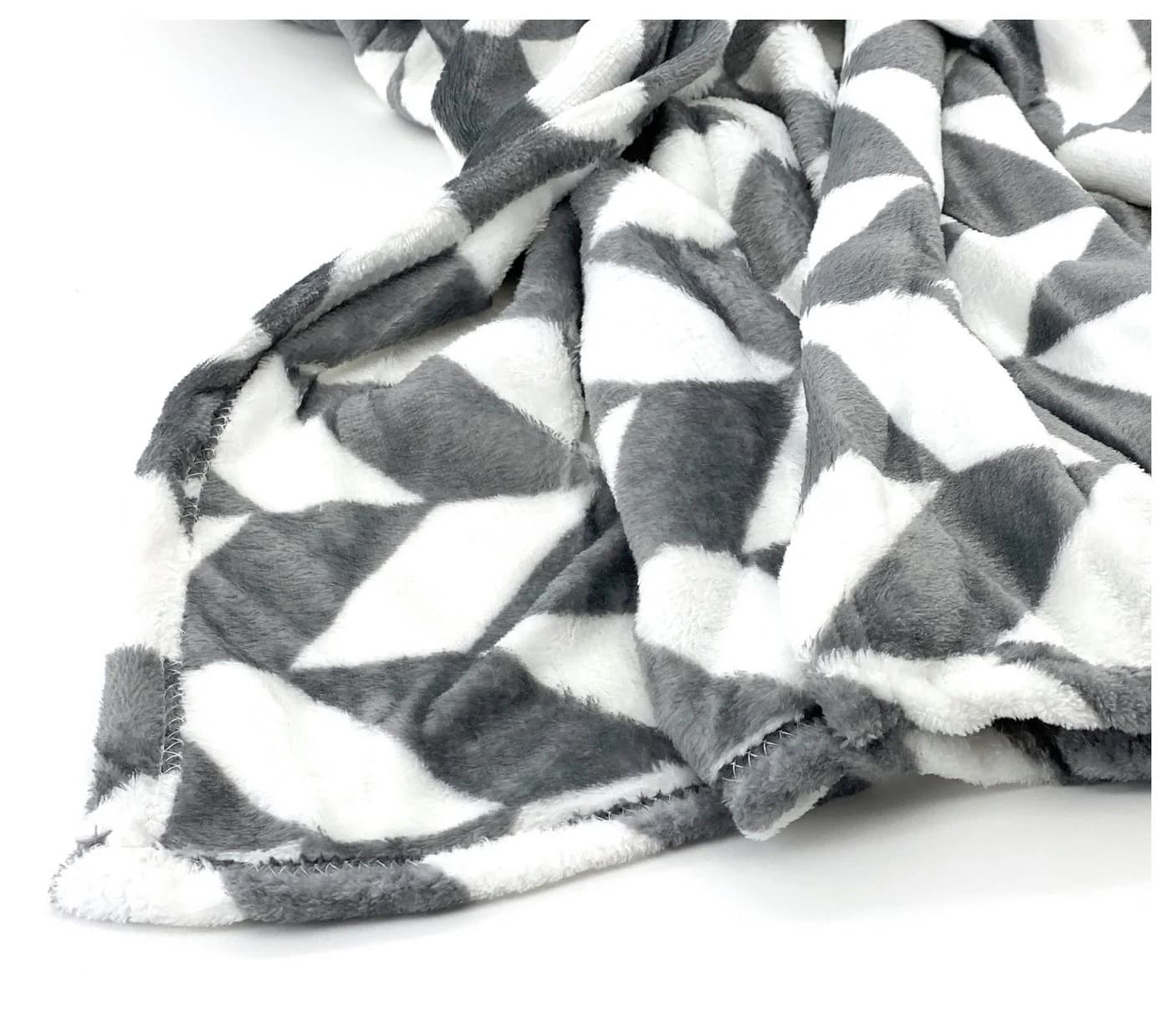 heimtexland Wohndecke Soft Flanell Kuscheldecke Chevron Raute Anthrazit - Bild 3