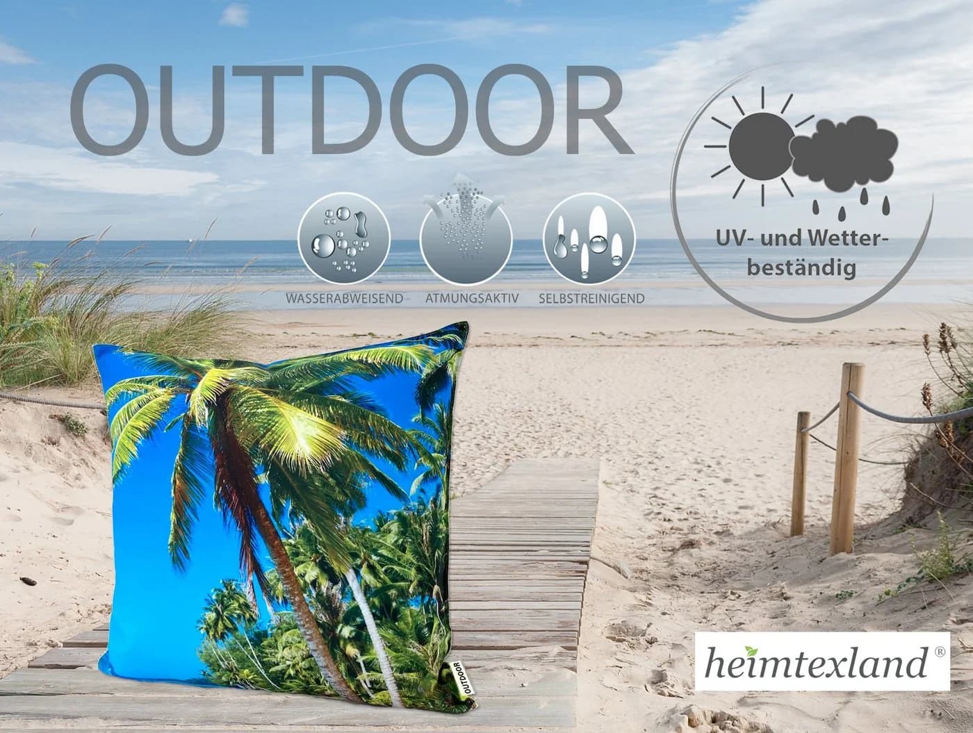 heimtexland Outdoorkissen 45x45 cm Südsee-Palme bunt - Bild 3