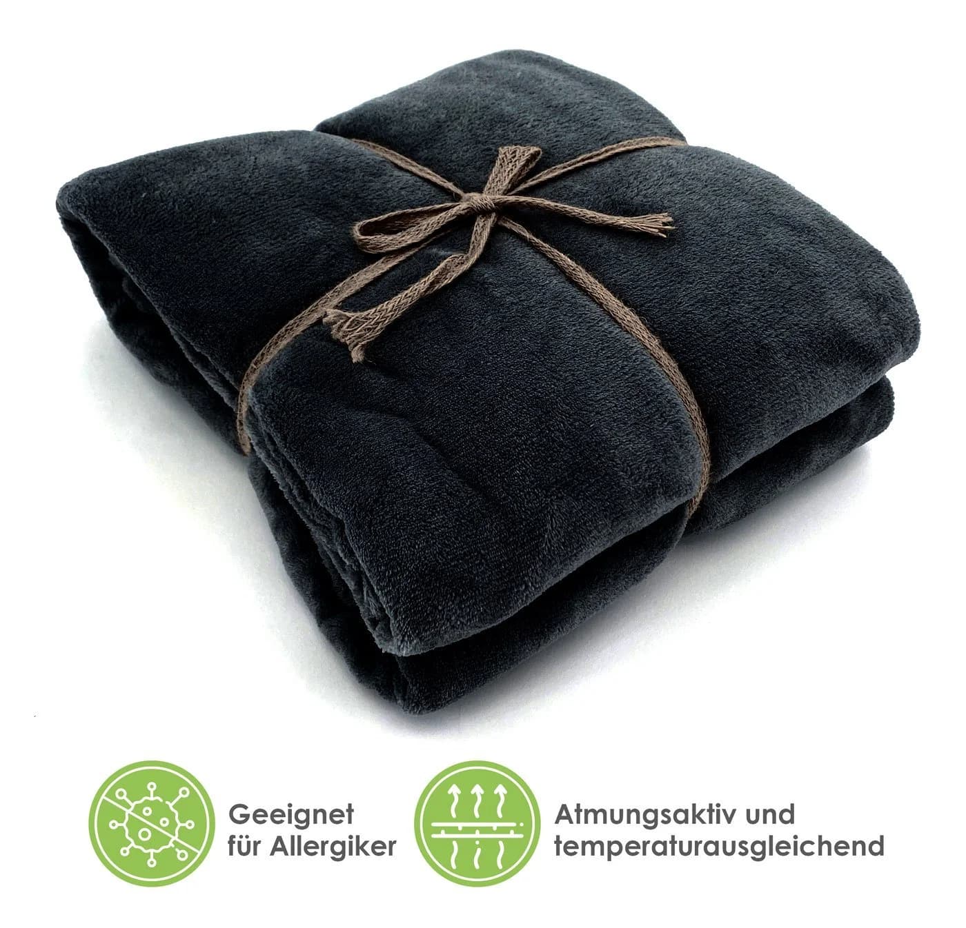 heimtexland Wohndecke Kuschelig weich Ärmeldecke Ganzkörper Kuscheldecke Schwarz - Bild 5