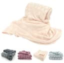 heimtexland Wohndecke Soft Flanell Kuscheldecke Creme Rautenmuster Bild 2