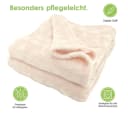 heimtexland Wohndecke Soft Flanell Kuscheldecke Creme Rautenmuster Bild 3