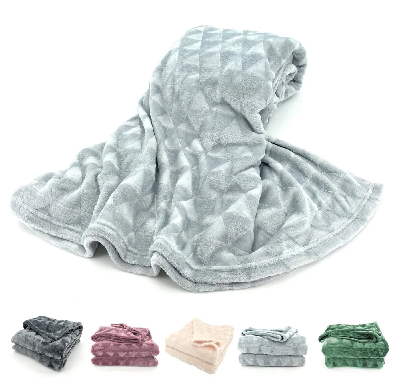 heimtexland Wohndecke Soft Flanell Kuscheldecke Silber Hellgrau - Bild 2