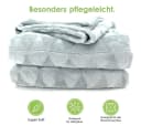 heimtexland Wohndecke Soft Flanell Kuscheldecke Silber Hellgrau Bild 3