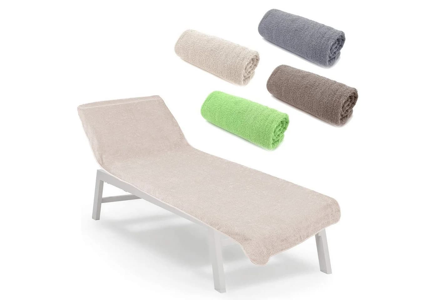 heimtexland Liegenauflage Liegestuhl Schonbezug Frottee Beige Typ 772 - Bild 2
